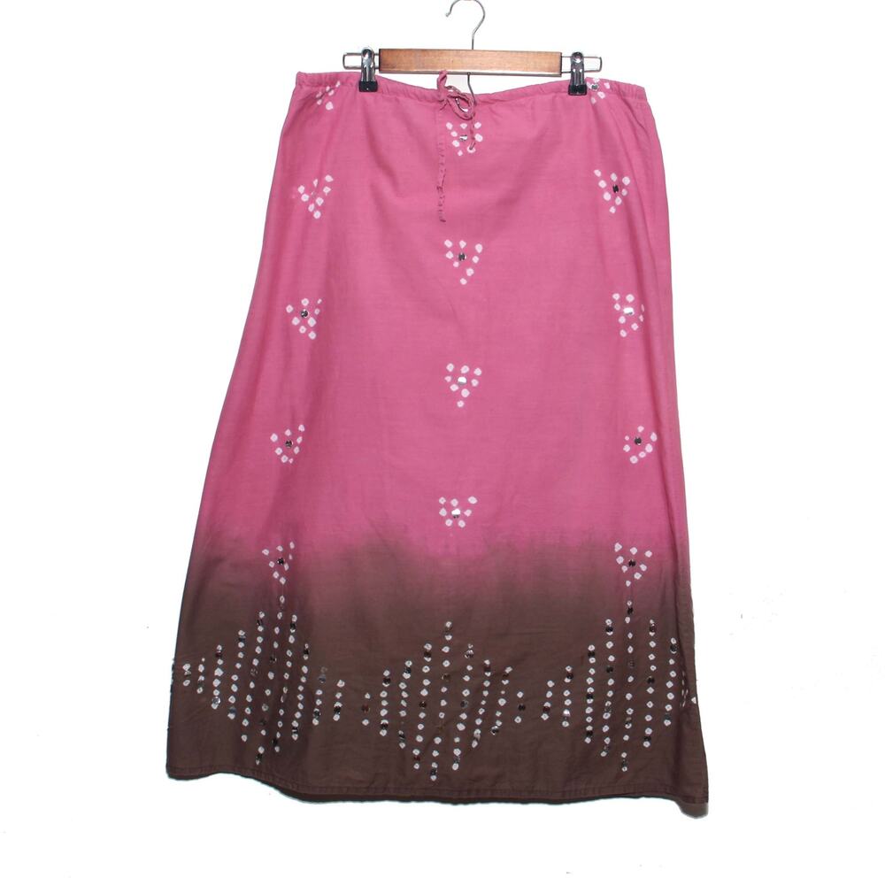Vintage Old Navy Low Waist Pink Ombre Sequin Cotton Skirt Size 10